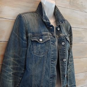 New York & Company Women' Distress Denim Blue Women long sleeve jean Jackets XS